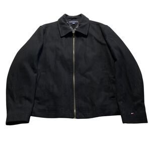 Tommy Hilfiger Men’s Black Wool Blend Bomber Casual Quilt Lined Jacket Size XL